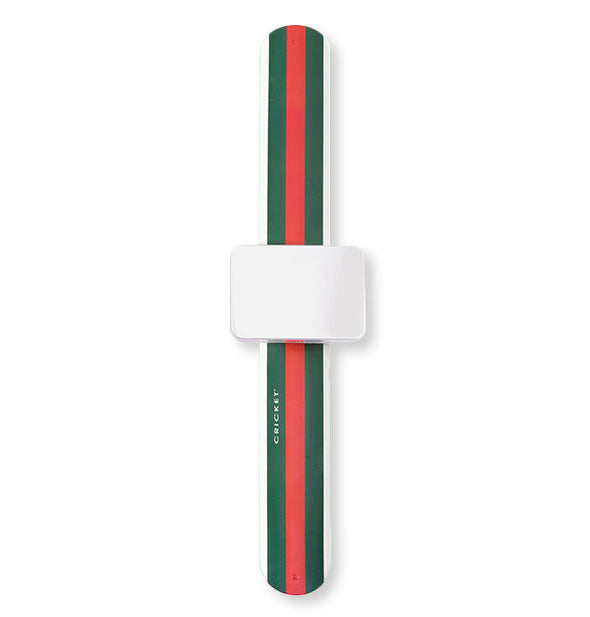 Stylist Xpressions Silicone Slap Band with Magnetic Bobby Pin Holder in Ciao Bella white, green, and red stripe