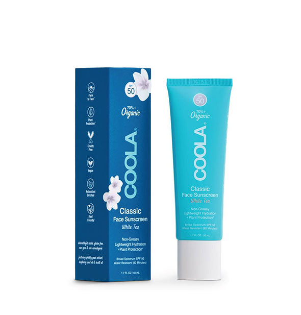 Tube and box of COOLA Classic Face Sunscreen