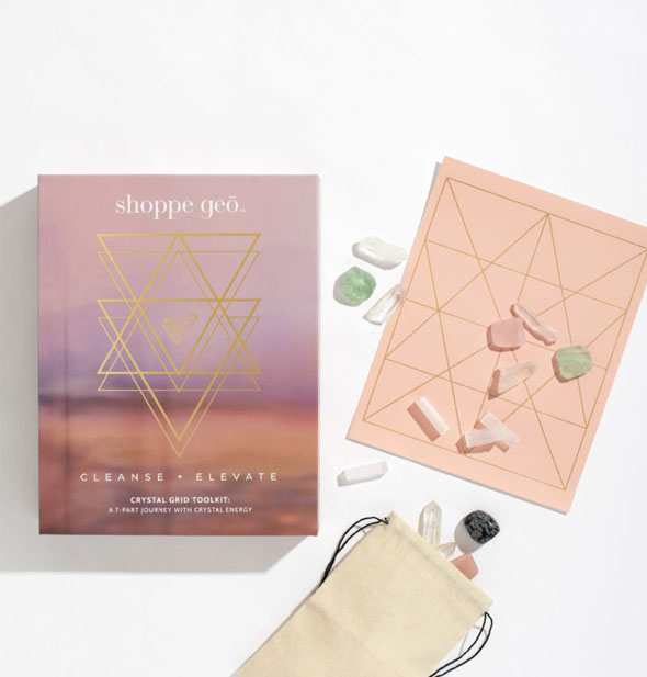 Shopee Geo Cleanse + Elevate Crystal Grid Toolkit box and contents