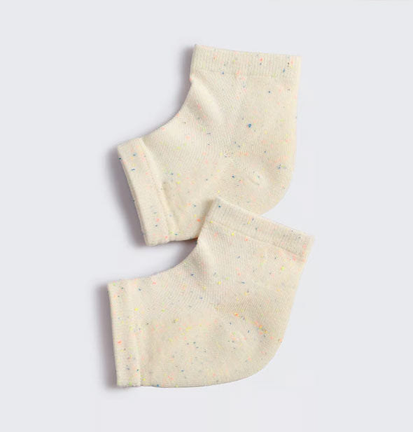 Speckled cream-colored heel socks