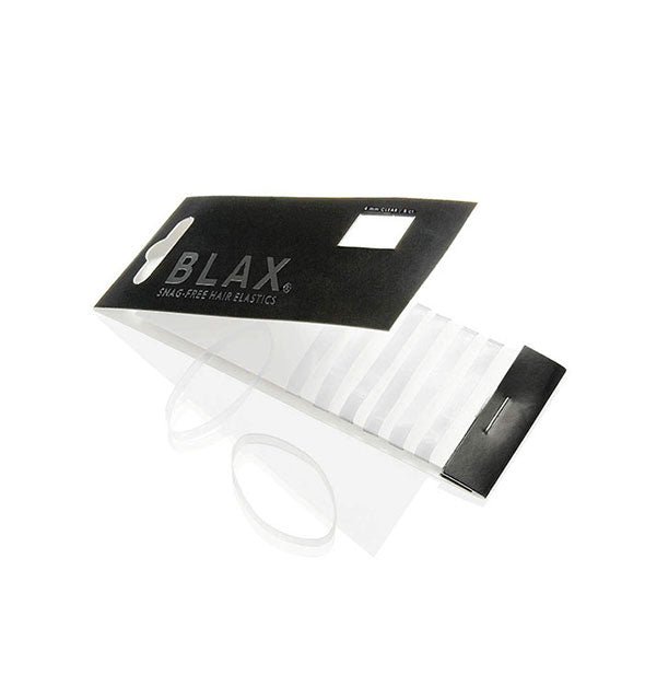 Pack of 8 clear Blax Snag-Free Hair Elastics