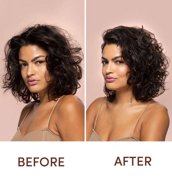 Before and after styling with Mizani Coco Dew