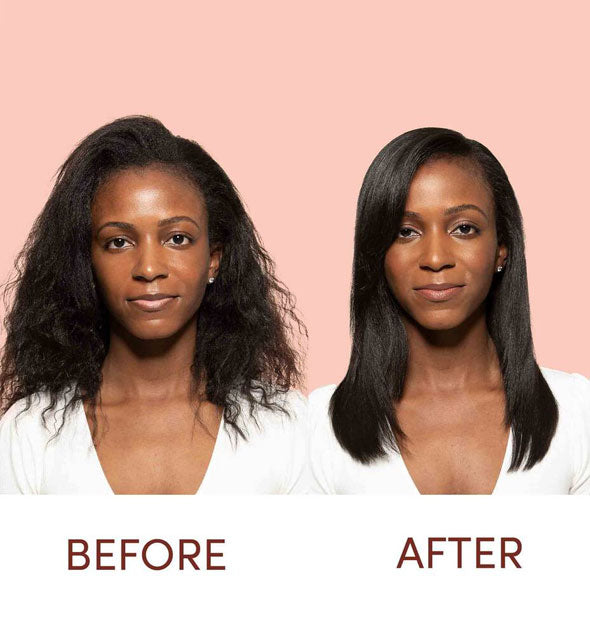 Before and after using Mizani Coconut Soufflé