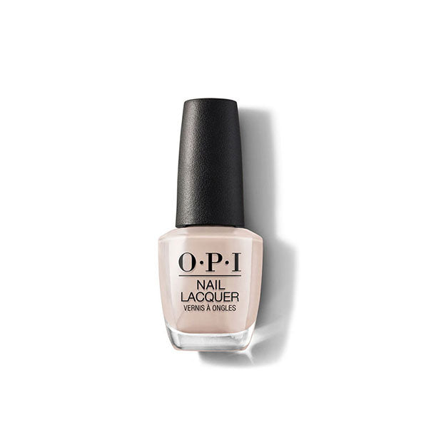 Bottle of OPI Nail Lacquer in a taupe shade