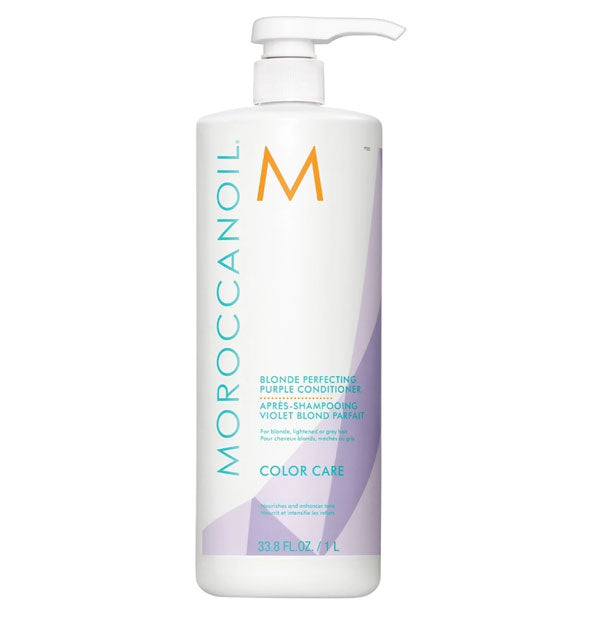 33.8 ounce bottle of Moroccanoil Blonde Perfecting Purple Conditioner for Color Care