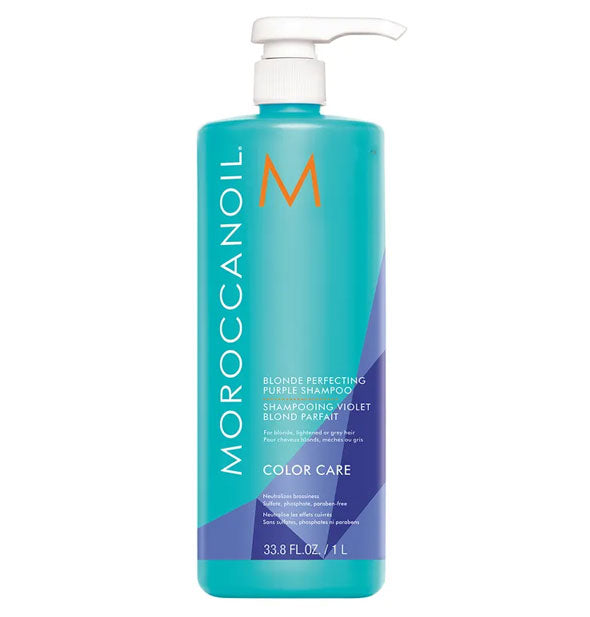 33.8 ounce bottle of Moroccanoil Blonde Perfecting Purple Shampoo