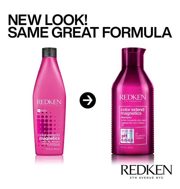 New packaging redesign of Redken Color Extend Magnetics Shampoo