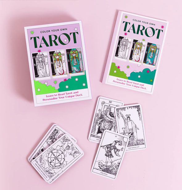 Some card contents of the Color Your Own Tarot kit