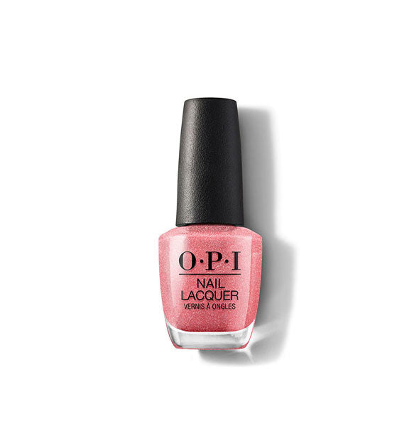 Bottle of shimmery pink OPI Nail Lacquer