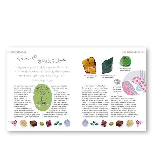 Page spread from Crystals Tips and Cures