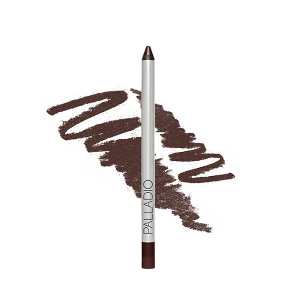 Palladio liner pencil in brown with sample drawing behind
