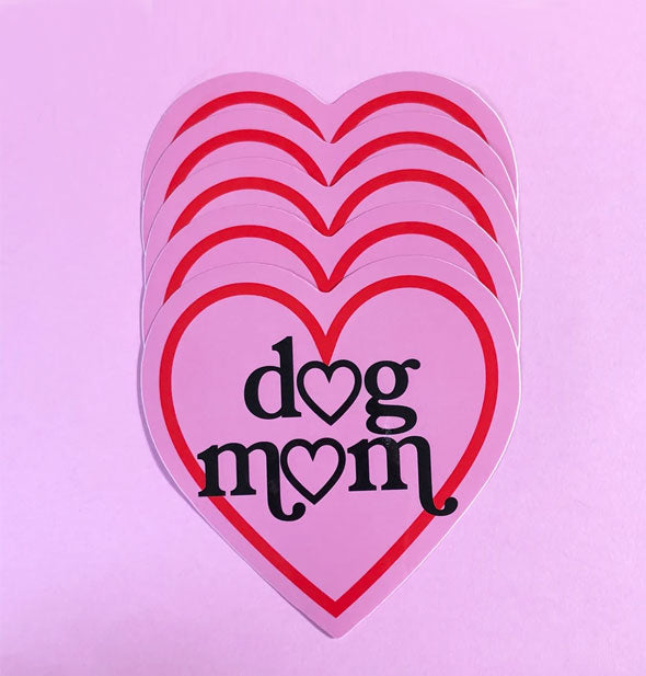 Spread of Dog Mom heart stickers
