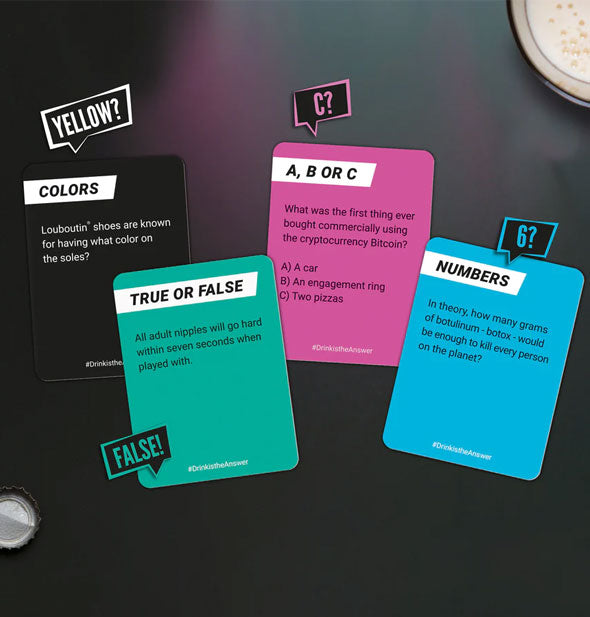 Sample cards from Drink Is the Answer!