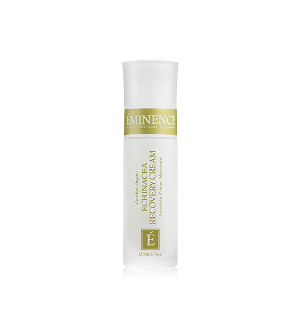 White bottle of Eminence Echinacea Recovery Cream with green details and lettering