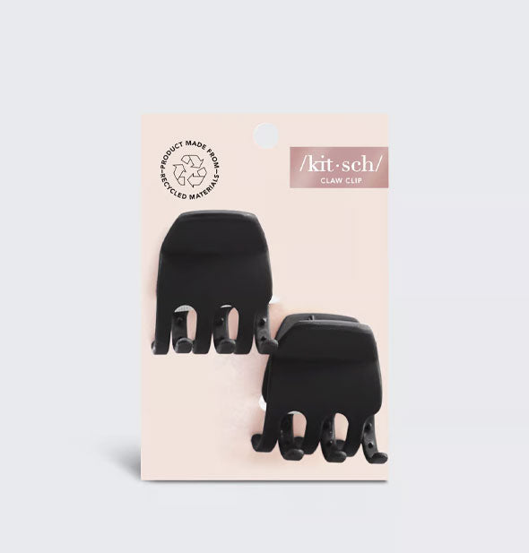 Two black claw clips on a pink Kitsch product card