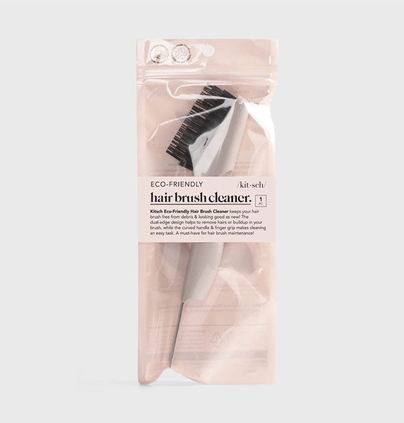 Eco-Friendly Hair Brush Cleaner by Kitsch in pink packaging