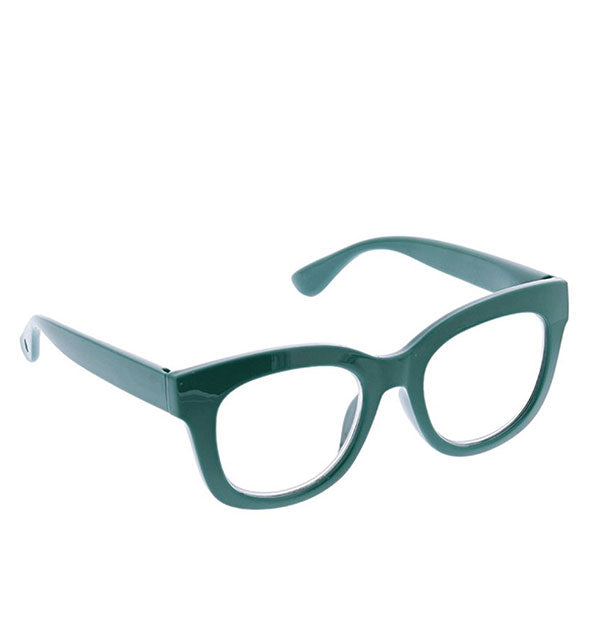 Angled view of Peepers Center Stage Readers in Emerald.