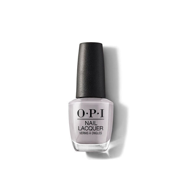 Bottle of OPI Nail Lacquer in a dusty, purple-gray shade