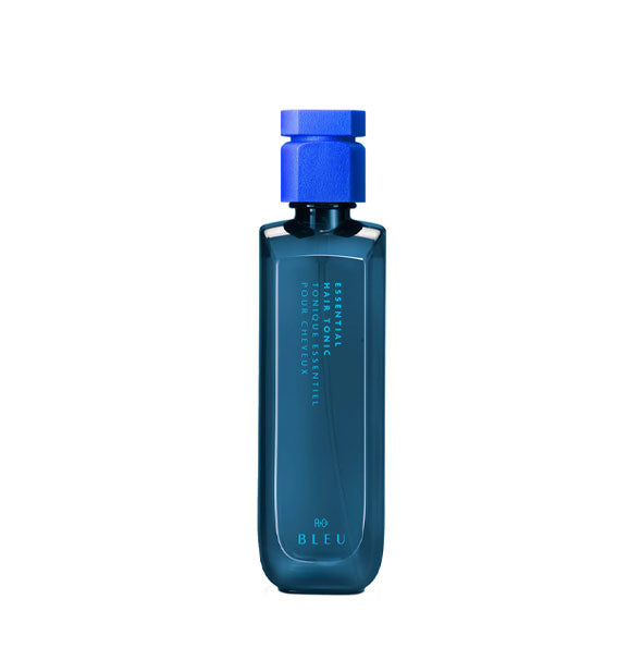 Two-tone blue bottle of R+Co Bleu Essential Hair Tonic