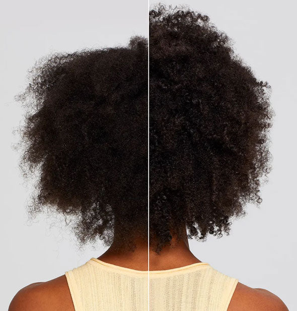 Model's hair before and after using Paul Mitchell's Clean Beauty Everyday regimen