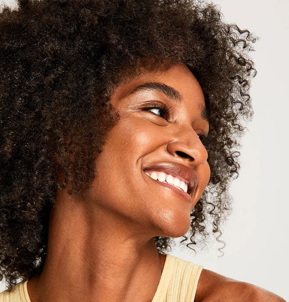 Smiling model with healthy hair
