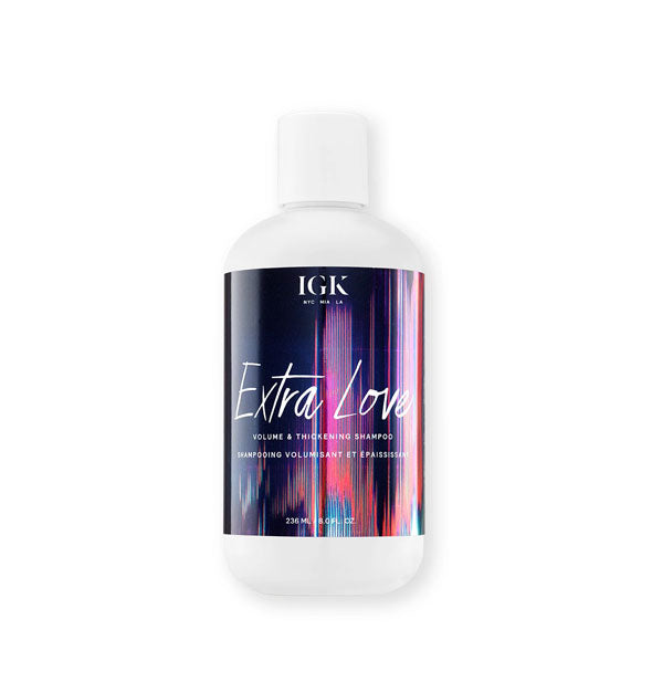 8 ounce bottle of IGK Extra Love Volume & Thickening Shampoo