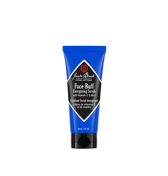 Blue and black 3 ounce bottle of Jack Black Face Buff Energizing Scrub with Vitamin C & Mint