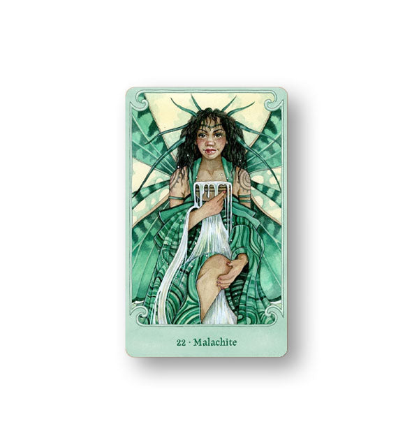 Card from Fairy Gems Crystal Oracle Deck & Book Set: "22 - Malachite"