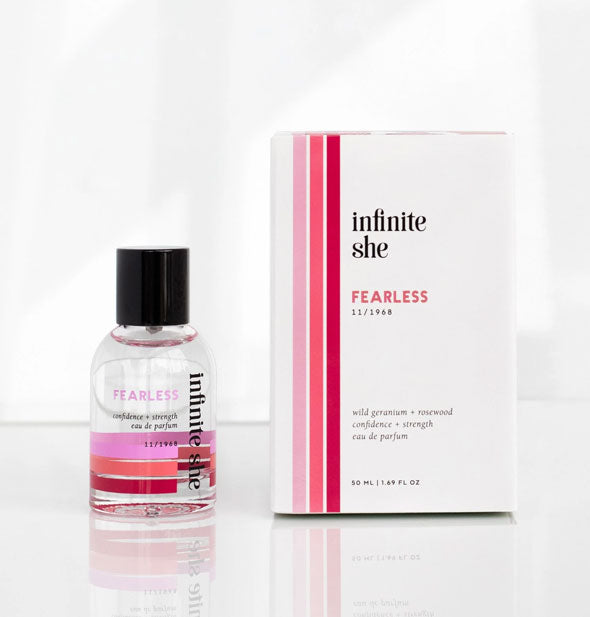 50 ml bottle of Infinite She Fearless eau de parfum with box