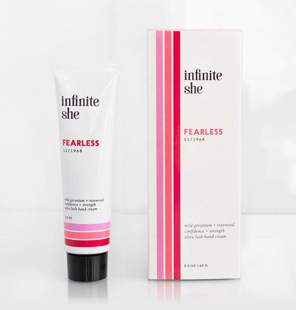 Bottle of Infinite She: Fearless hand cream with box