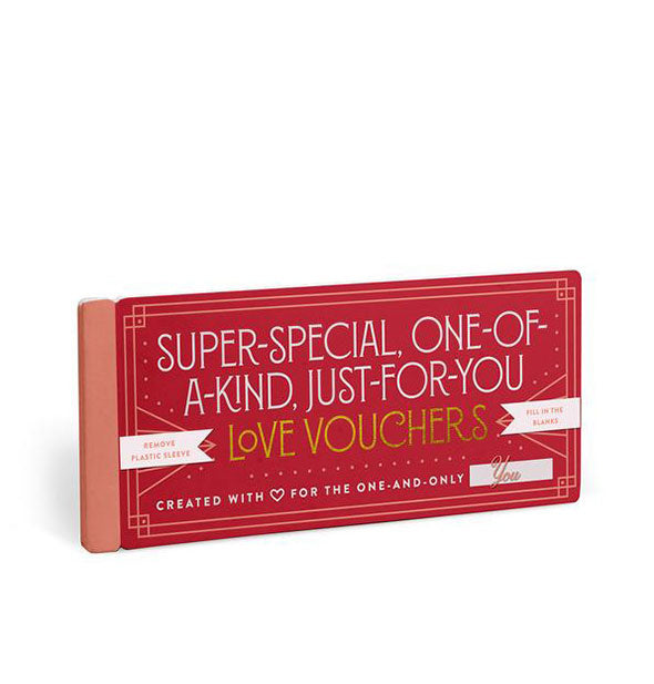 Red booklet of Super-Special, One-of-a-Kind, Just-for-You Love Vouchers