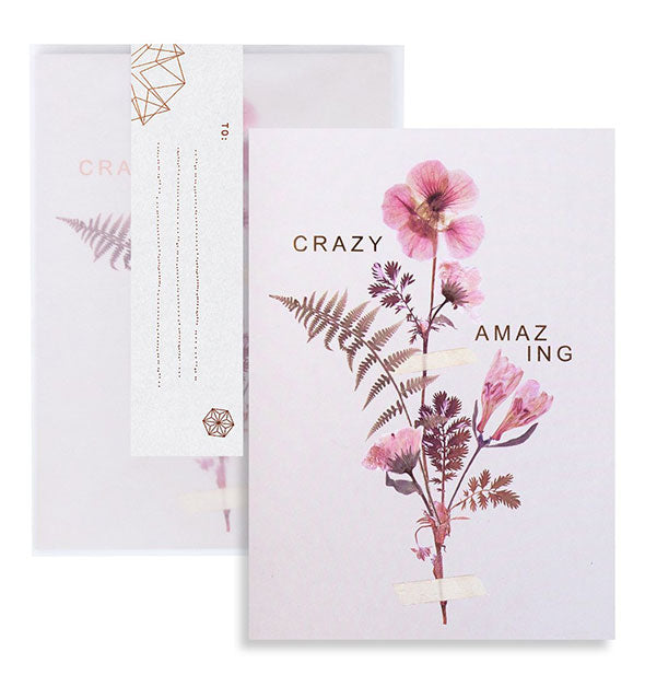 Decorative floral Crazy Amazing greeting card with envelope