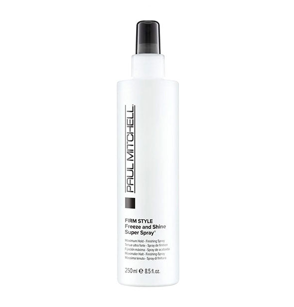 8.5 ounce bottle of Paul Mitchell Firm Style Freeze and Shine Super Spray