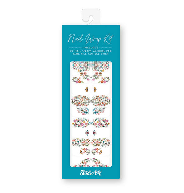 Nail Wrap Kit by Studio Oh! features floral print and moths designs