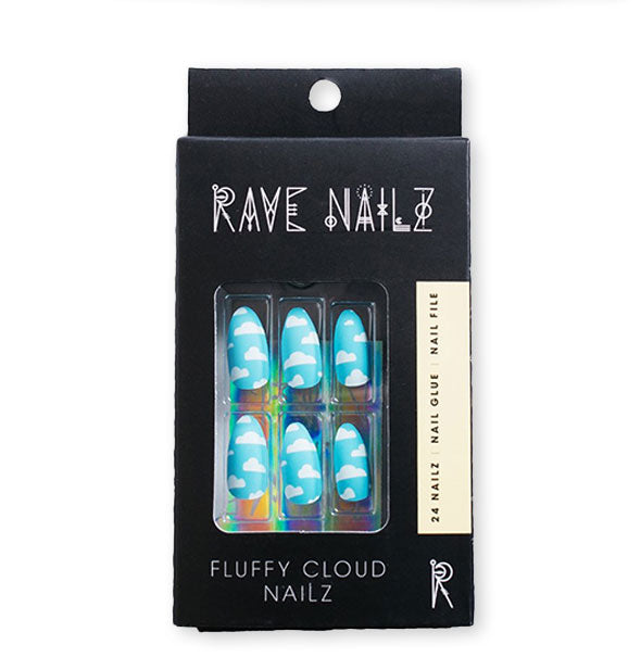 A Package of "Fluffy Cloud" Press On Nailz by Rave Nails