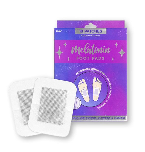 Pack of 10 Melatonin Foot Pads with samples shown