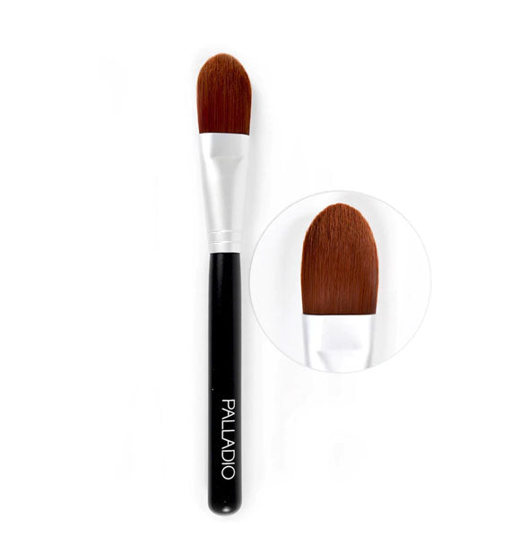 Palladio makeup brush with flat, tapered bristles for cream foundation application