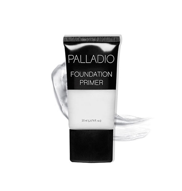 20 milliliter bottle of Palladio Foundation Primer with product sample swipe behind