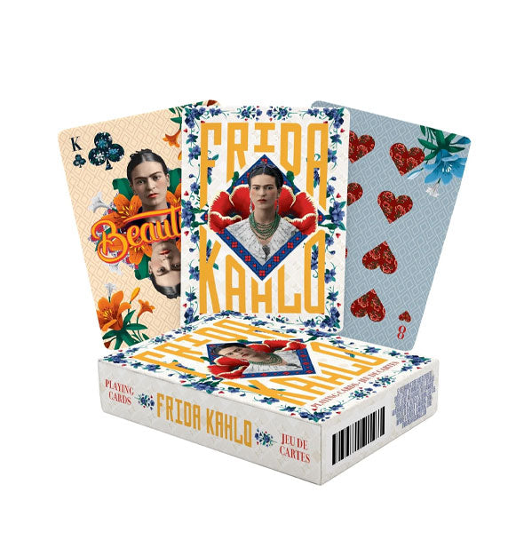 Box of Frida Kahlo Playing Cards with samples shown