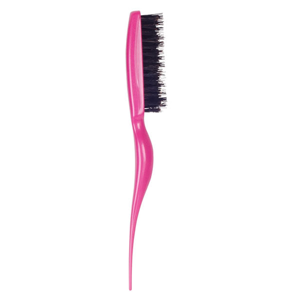 Pink teasing brush with dense black bristles