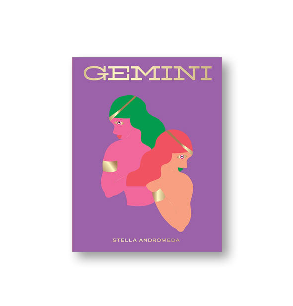 Purple cover of Gemini by Stella Andromeda with twins illustration