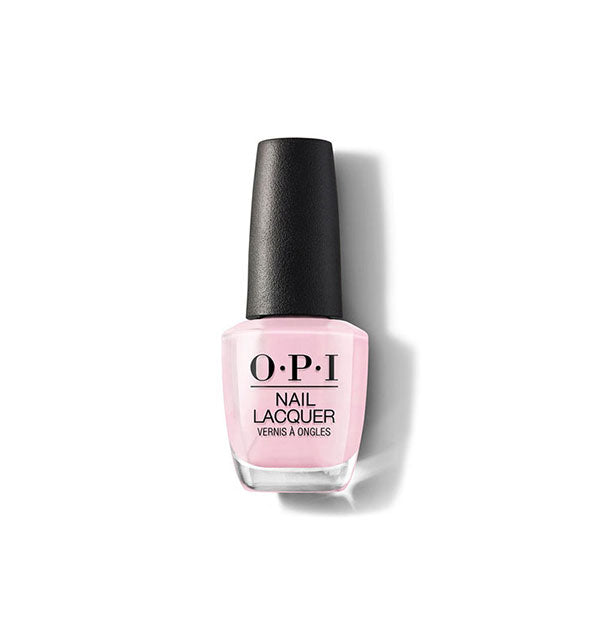 Bottle of OPI Nail Lacquer in a light pink shade