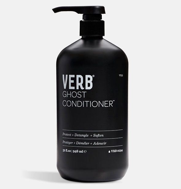 Black liter bottle of Verb Ghost Conditioner with white lettering