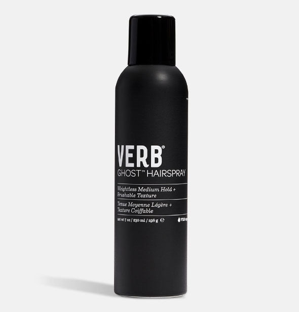 Black can of Verb Ghost Hairspray with white lettering