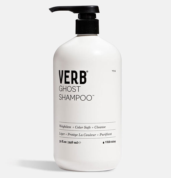 Liter bottle of Verb Ghost Shampoo with pump nozzle