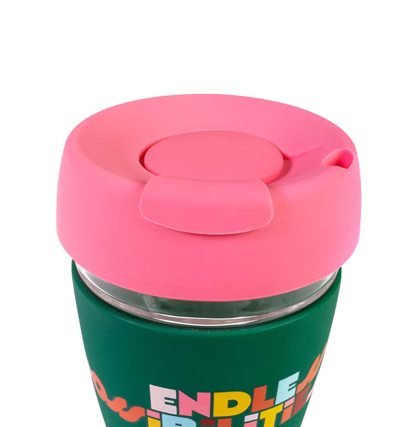 Pink silicone drink tumbler lid