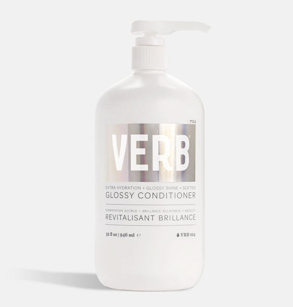 32 ounce bottle of Verb Glossy Conditioner with pump nozzle