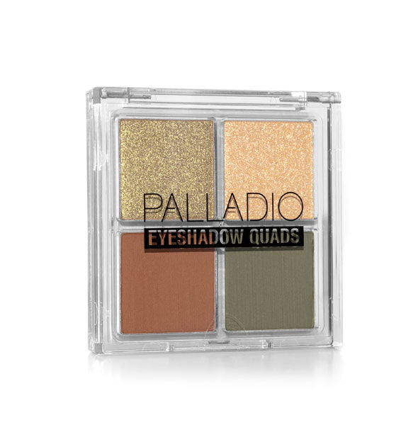 Clear square Palladio Eyeshadow Quad palette in Gold Digger shades