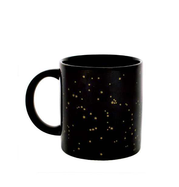 Black coffee mug with all-over gold stars