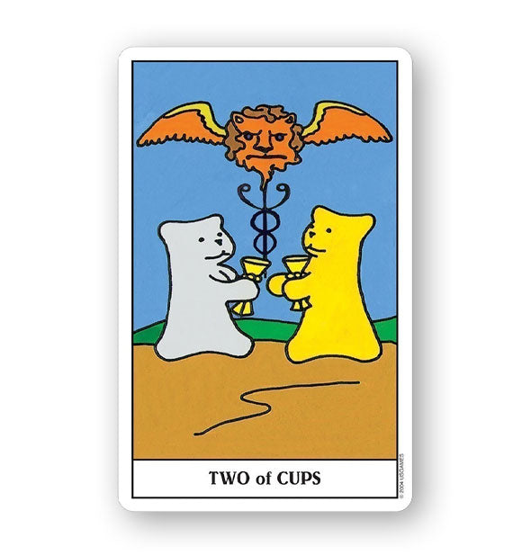 Two of Cups card from the Gummy Bear Tarot Deck